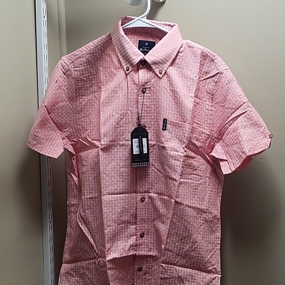 Brand New Ben Sherman Pink Button Up Short Sleeve